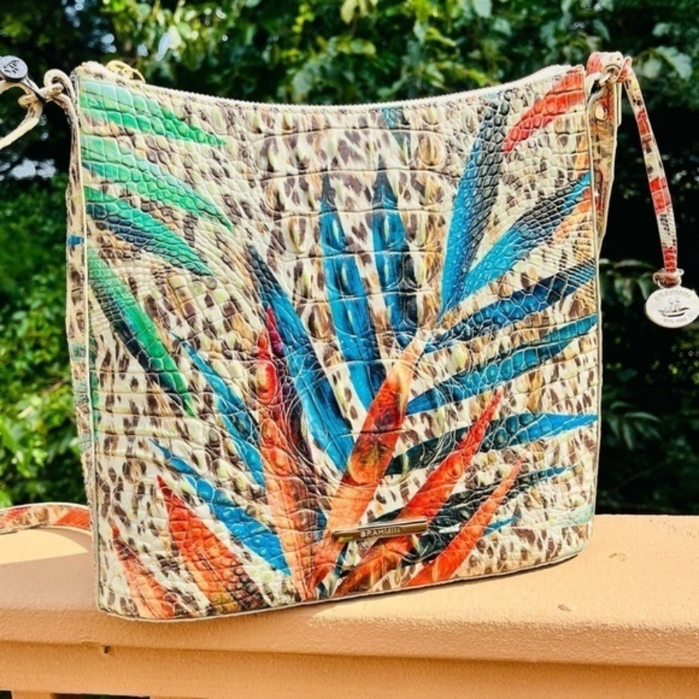 Brahmin Katie Botanica Melbourne Crossbody Leopard Tropical NWT
